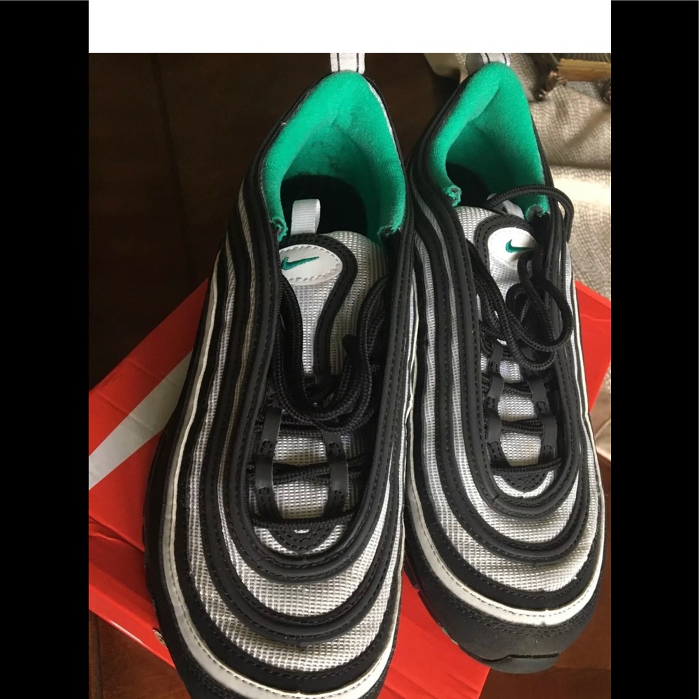Nike Air Max 97 Black/Clear Emerald/White Size 6.5